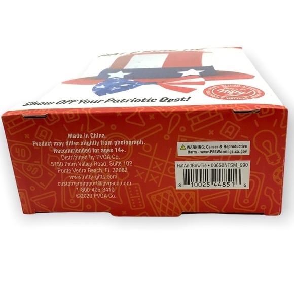 Uncle Sam Top Hat and Bow Tie Set Patriotic 4Th of July Flag Apparel Unisex - Picture 2 of 10